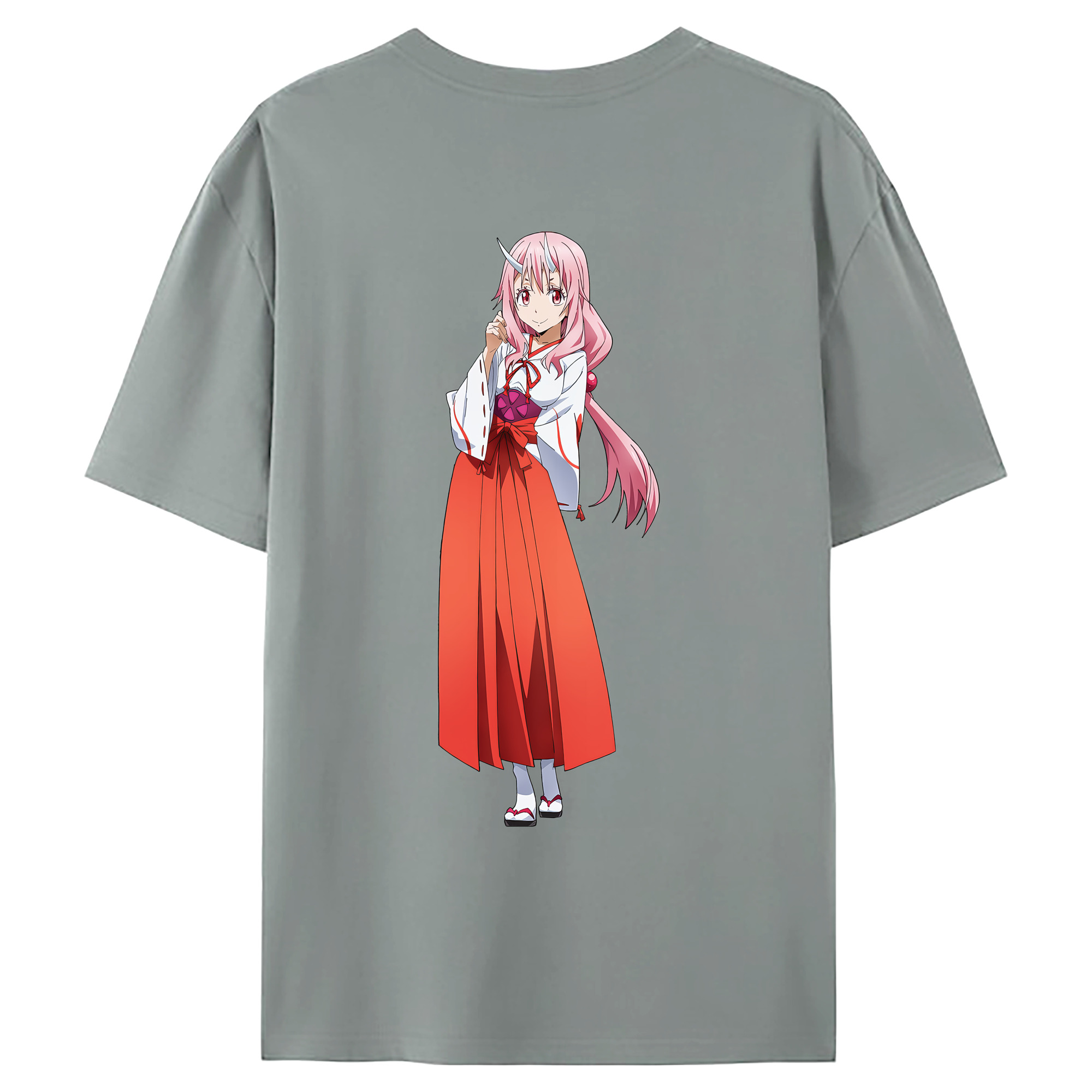 （画像用） 転スラ Regarding Reincarnated to Slime 綿100％ メンズ半袖Tシャツ（バックプリント） 通気性